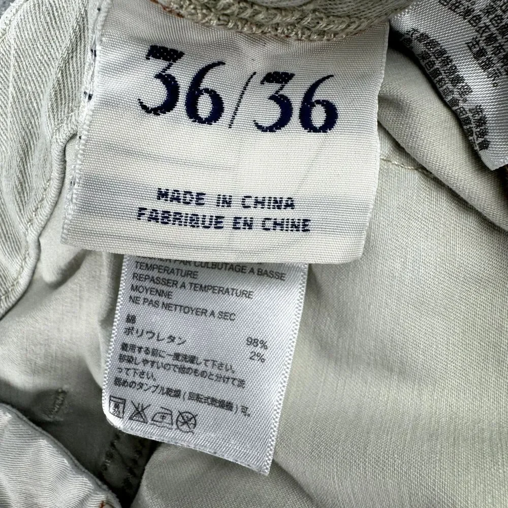 Tommy Bahama Pants Men's 36 x 36 Cream Straight Leg Khaki Casual Cotton Blend
